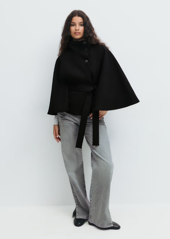 Veste Cape ceinturée